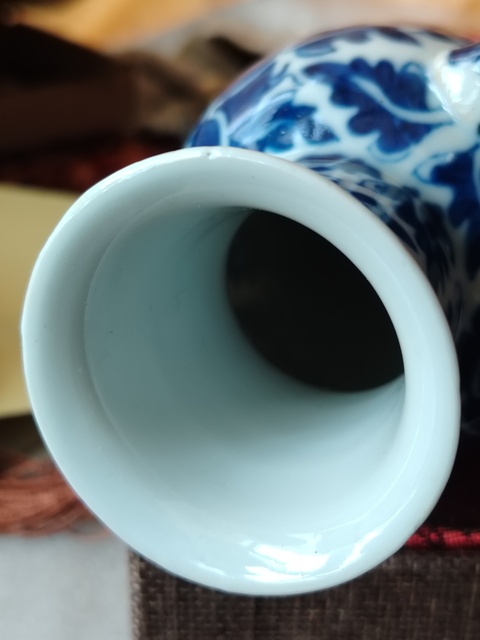 古玩陶瓷青花花卉紋獅耳瓶拍賣,當前價格6666元