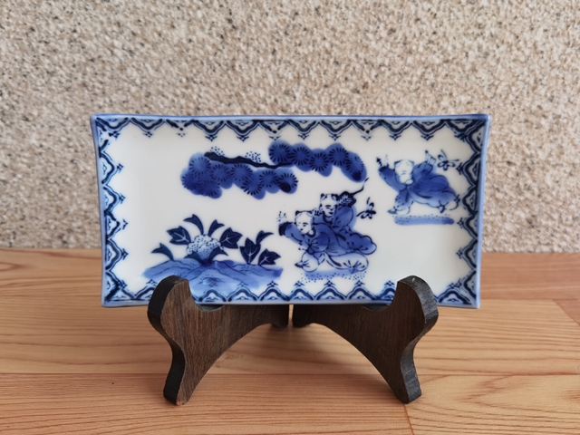 古玩陶瓷嬰戲紋青花盤拍賣，當前價格168元