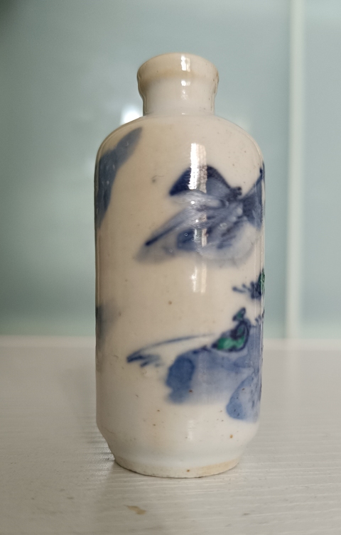 古玩陶瓷晚清青花鼻煙壺拍賣,當前價格480元