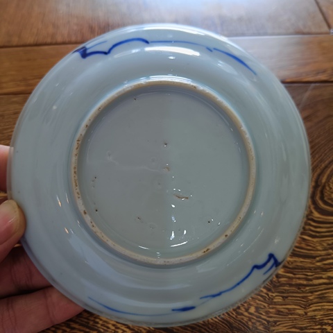 古玩陶瓷康熙青花瓷花卉盤拍賣，當前價格1600元