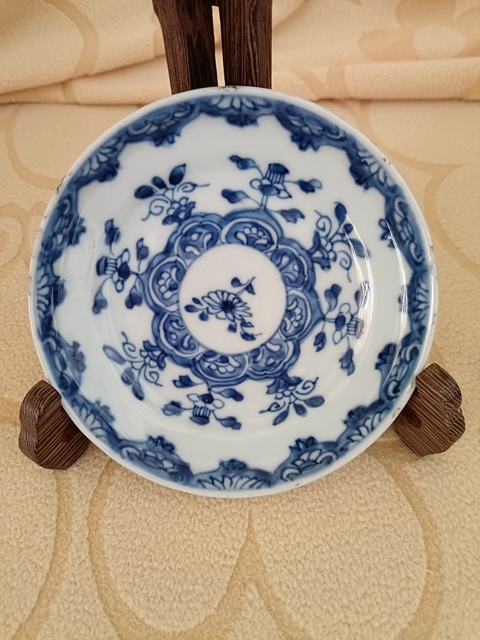 古玩陶瓷康熙青花瓷花卉盤拍賣，當前價格1600元