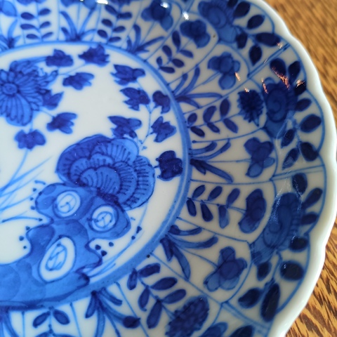 古玩陶瓷（精品）花卉紋青花盤拍賣，當前價格1880元