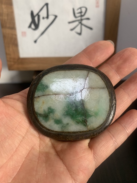古玩玉器翡翠鑲嵌帶扣拍賣,當前價格4500元