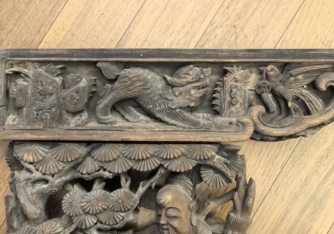 古玩雜項(xiàng)清代木雕南極仙翁牛腿一對(duì)拍賣(mài),當(dāng)前價(jià)格18888元