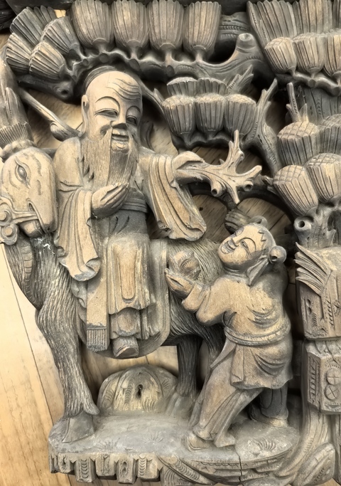 古玩雜項(xiàng)清代木雕南極仙翁牛腿一對(duì)拍賣(mài),當(dāng)前價(jià)格18888元