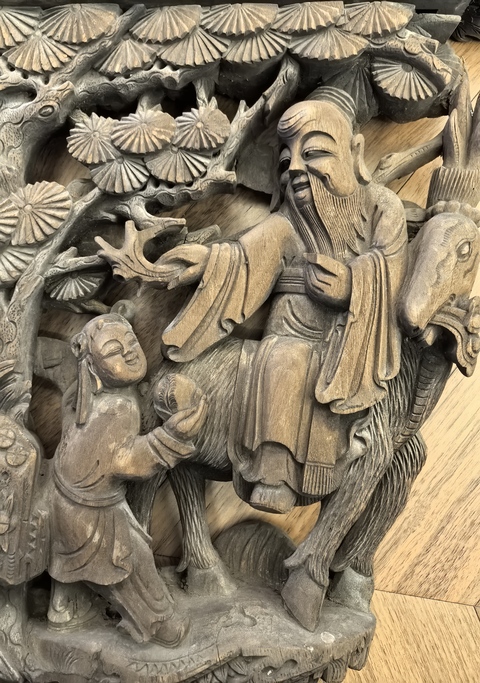 古玩雜項(xiàng)清代木雕南極仙翁牛腿一對(duì)拍賣(mài),當(dāng)前價(jià)格18888元
