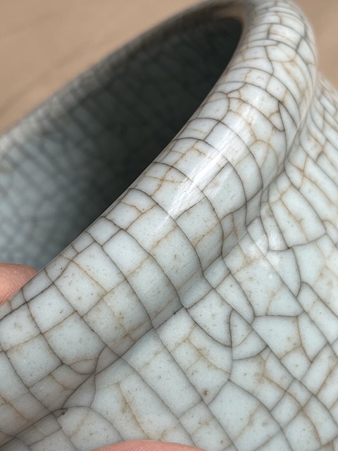 古玩字畫哥釉畫缸真品鑒賞圖