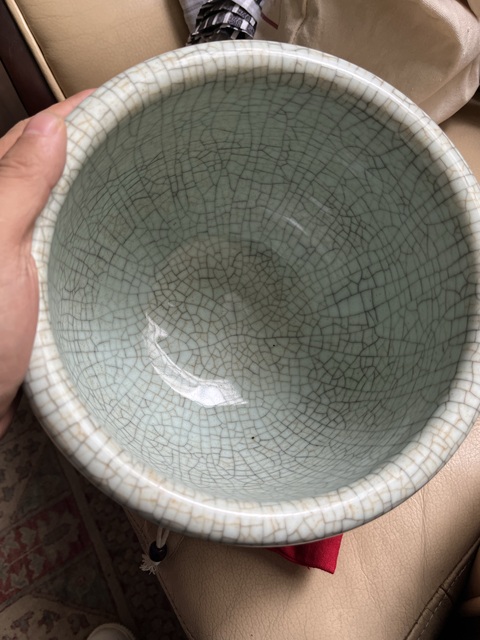 古玩字畫哥釉畫缸真品鑒賞圖