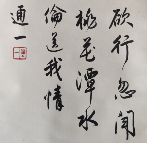 古玩字畫已故當(dāng)代高僧 原寧波阿育王寺主持 通一法師 李白詩贈汪倫 手工原裱立軸拍賣,當(dāng)前價格6888元