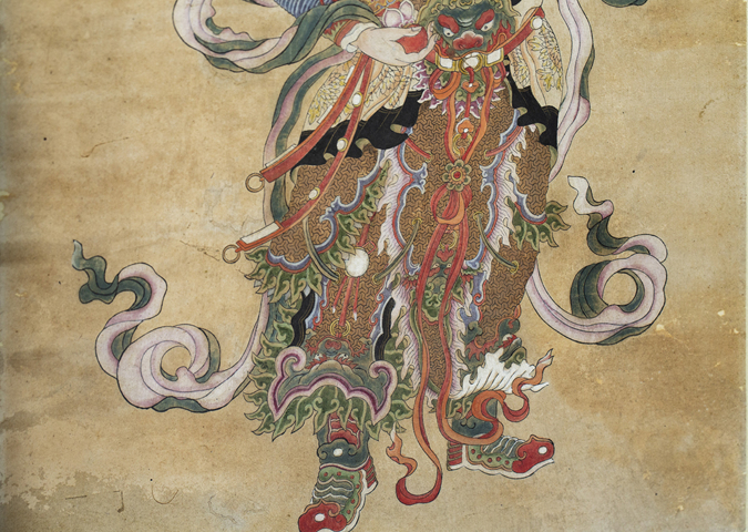 古玩字畫清代·韋陀畫像(雷愷題心經)鏡框拍賣,當前價格117096元
