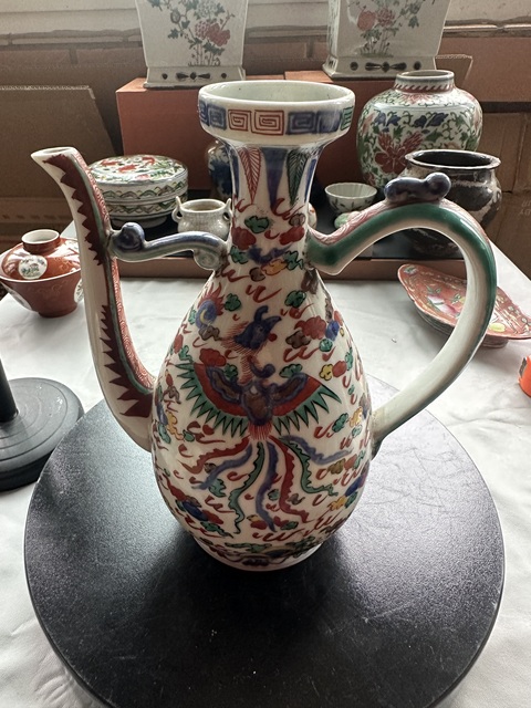 古玩陶瓷五彩執壺拍賣，當前價格3500元