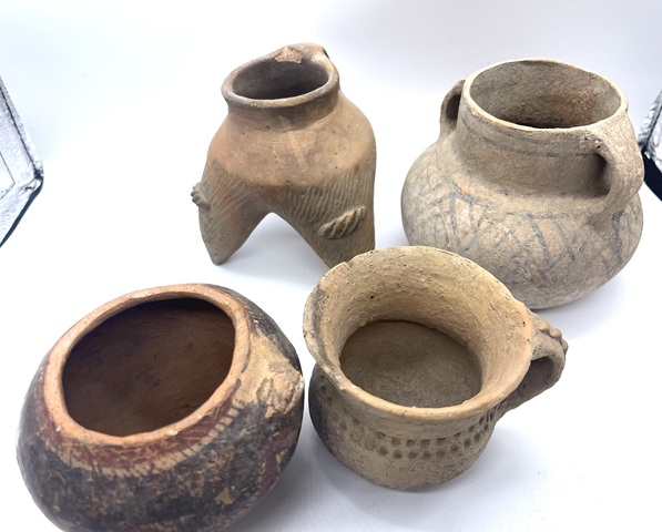 古玩陶瓷館藏級珍品文化期馬家窯彩繪雙耳罐拍賣，當前價格5800元