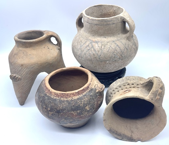 古玩陶瓷館藏級珍品文化期馬家窯彩繪雙耳罐拍賣，當前價格5800元