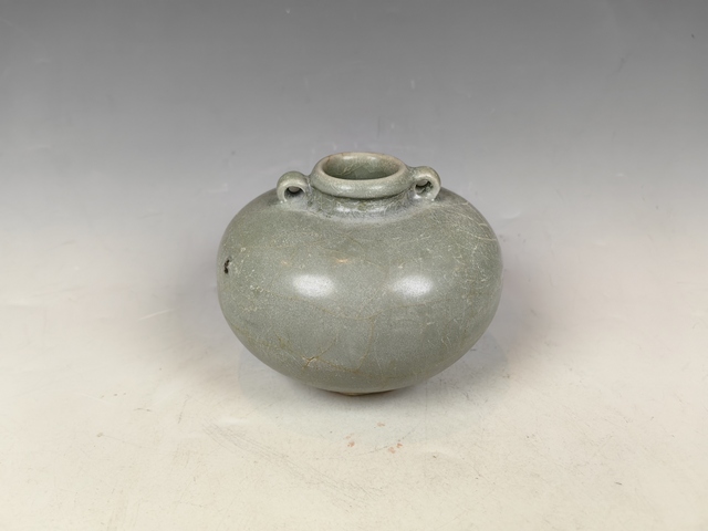 古玩陶瓷元代龍泉青瓷水盂真品鑒賞圖