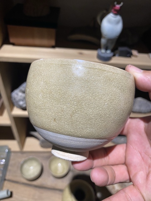 古玩陶瓷青瓷杯真品鑒賞圖