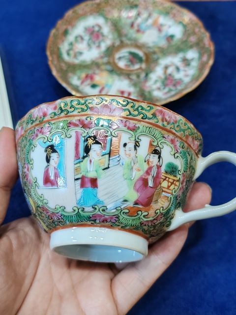 古玩陶瓷咸豐廣彩杯碟套·保真全品拍賣,當前價格1288元