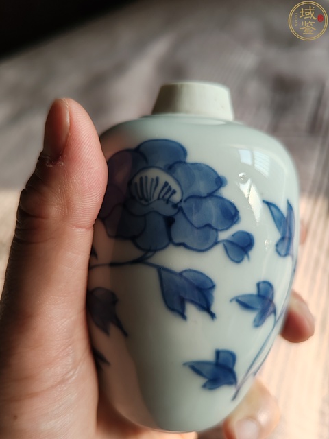 古玩陶瓷青花折技花卉罐真品鑒賞圖