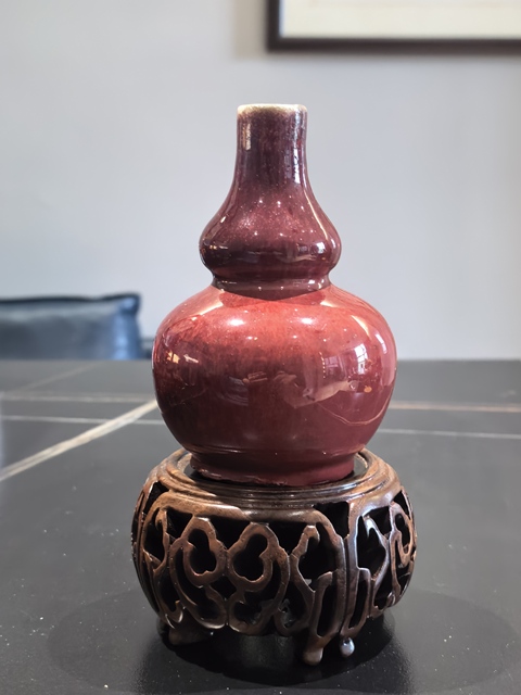 古玩陶瓷乾隆窯變鈞紅釉葫蘆瓶拍賣，當前價格18888元