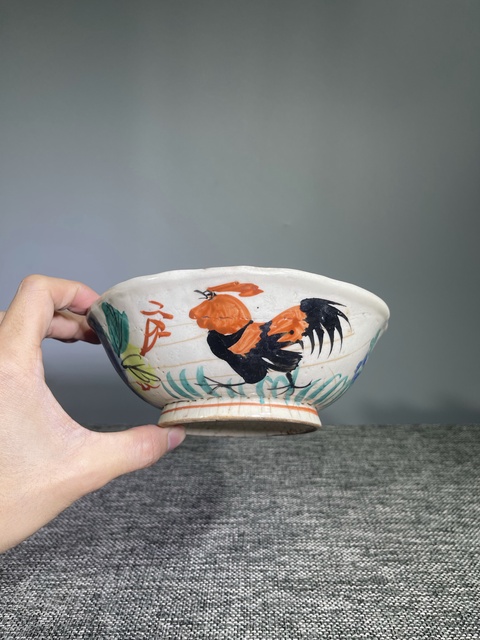 古玩陶瓷【周星馳最愛的大雞碗】 民國.粉彩大吉大利花口碗拍賣，當(dāng)前價(jià)格0元