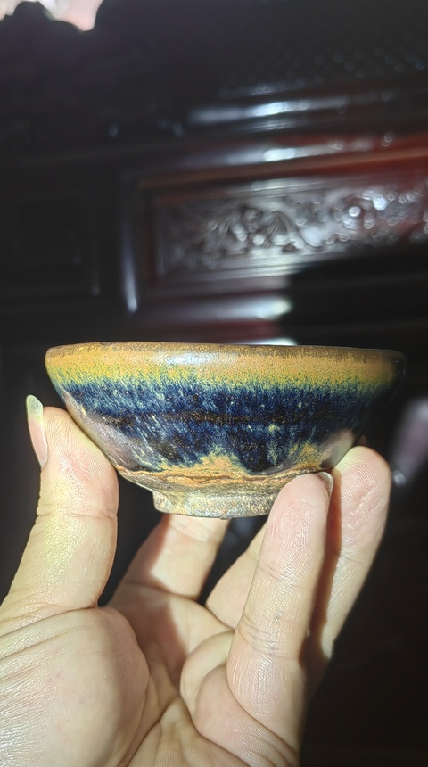 古玩陶瓷宋代黑釉籃毫建盞(正窯口)拍賣,當前價格6800元