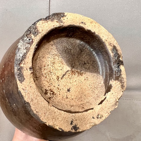 古玩陶瓷金元時期 大號磁州窯白地黑花四系瓶拍賣，當前價格1280元