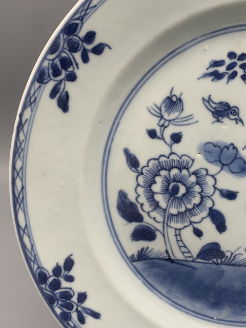 古玩陶瓷清康熙青花牡丹竹盤拍賣,當前價格1188元