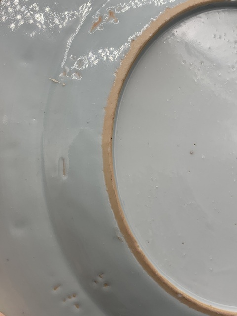 古玩陶瓷清康熙青花牡丹竹盤拍賣,當前價格1188元