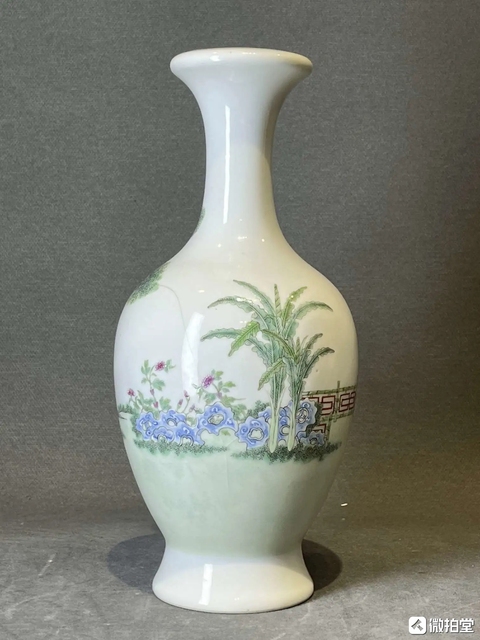 古玩陶瓷仕女粉彩瓶真品鑒賞圖