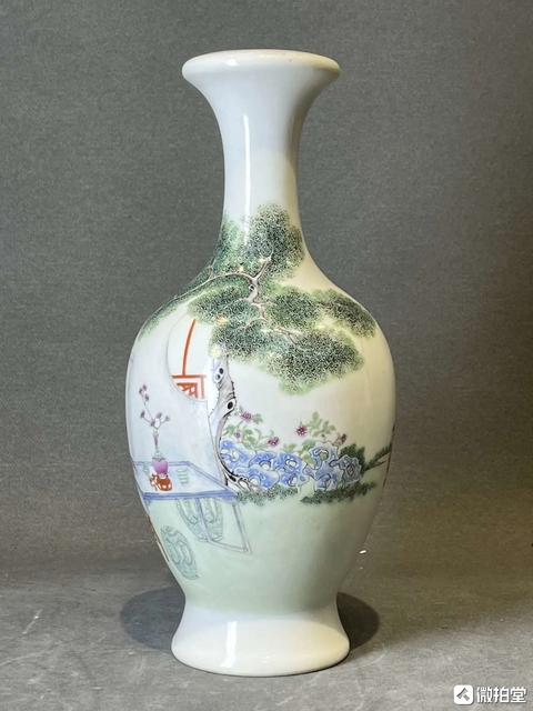 古玩陶瓷仕女粉彩瓶真品鑒賞圖