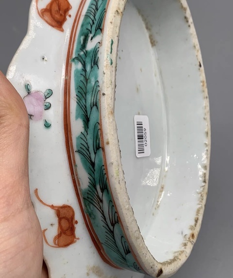 古玩陶瓷晚清無雙譜粉彩貢盤拍賣，當前價格999元