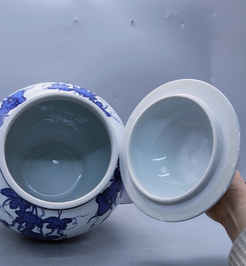 古玩陶瓷青花福祿萬代圖將軍罐拍賣，當前價格1698元