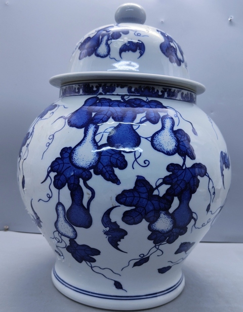 古玩陶瓷青花福祿萬代圖將軍罐拍賣，當前價格1698元