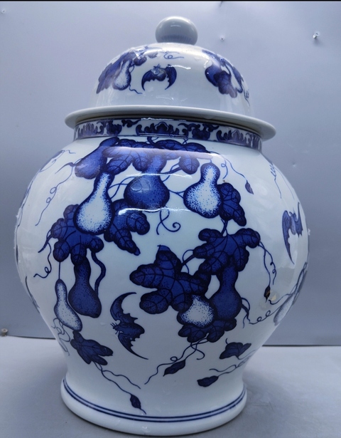 古玩陶瓷青花福祿萬代圖將軍罐拍賣，當前價格1698元