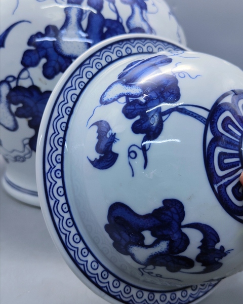 古玩陶瓷青花福祿萬代圖將軍罐拍賣，當前價格1698元