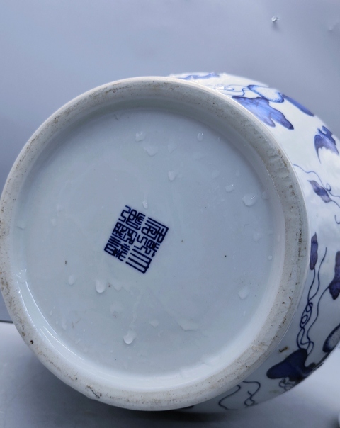 古玩陶瓷青花福祿萬代圖將軍罐拍賣，當前價格1698元