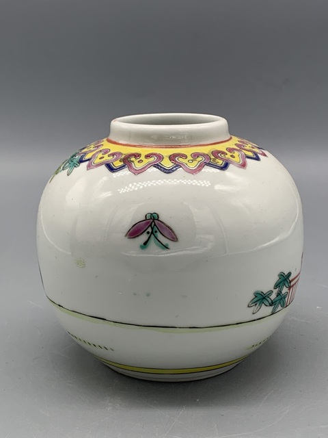 古玩陶瓷民國(guó)粉彩三娘教子圖罐拍賣(mài),當(dāng)前價(jià)格594元