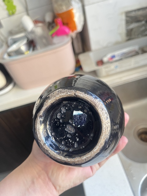古玩陶瓷清晚·茄皮紫釉天球瓶 真品鑒賞圖