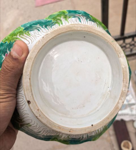 古玩陶瓷百財圖粉彩碗真品鑒賞圖
