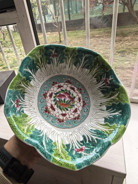 古玩陶瓷百財圖粉彩碗真品鑒賞圖