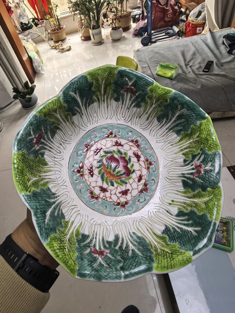 古玩陶瓷百財圖粉彩碗真品鑒賞圖