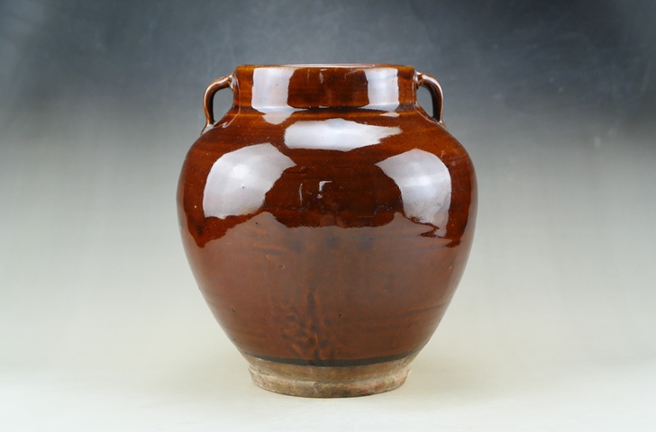 古玩陶瓷精品:明晚期紅耀州窯雙系罐(極品發色)拍賣,當前價格2500元