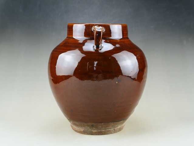 古玩陶瓷精品:明晚期紅耀州窯雙系罐(極品發色)拍賣,當前價格2500元