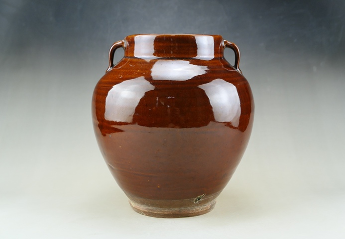 古玩陶瓷精品:明晚期紅耀州窯雙系罐(極品發色)拍賣,當前價格2500元