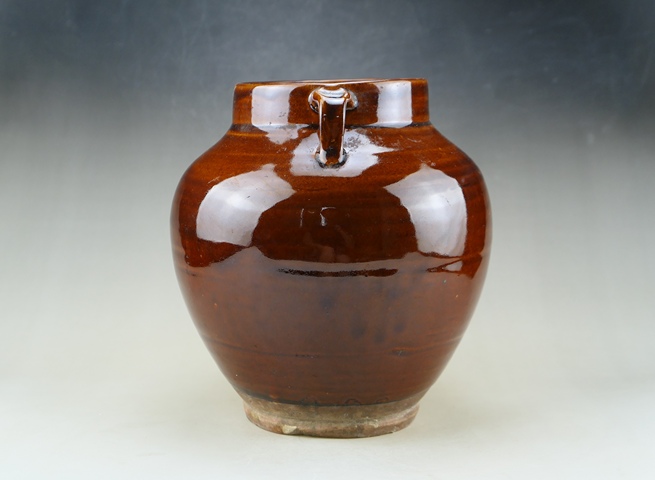 古玩陶瓷精品:明晚期紅耀州窯雙系罐(極品發色)拍賣,當前價格2500元