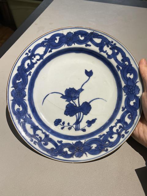 古玩陶瓷清代康熙青花盤拍賣，當前價格1588元