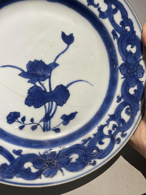 古玩陶瓷清代康熙青花盤拍賣，當前價格1588元