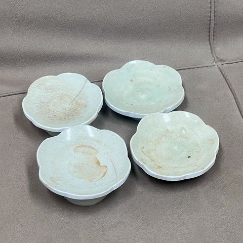 古玩陶瓷南宋 龍泉青白釉杯托4個拍賣,當前價格69元