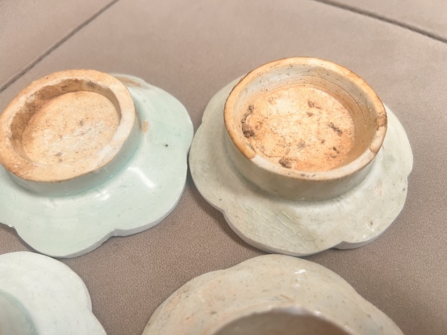 古玩陶瓷南宋 龍泉青白釉杯托4個拍賣,當前價格69元