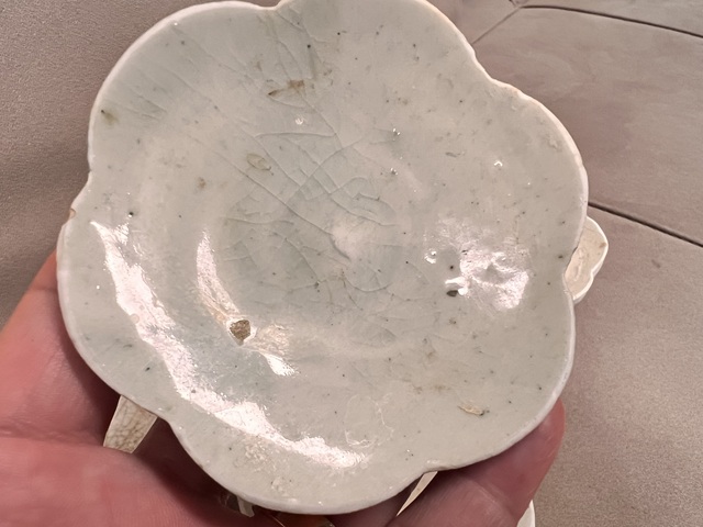 古玩陶瓷南宋 龍泉青白釉杯托4個拍賣,當前價格69元