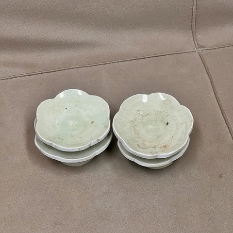 古玩陶瓷南宋 龍泉青白釉杯托4個拍賣,當前價格69元
